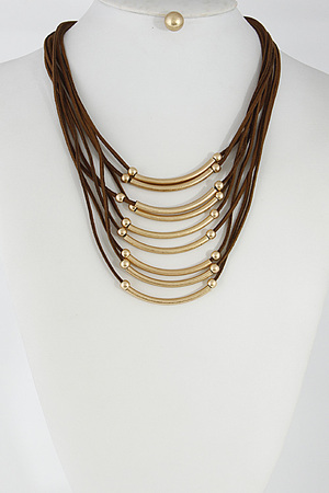 Multi Layered Simple Bar Necklace Set 6DCF2
